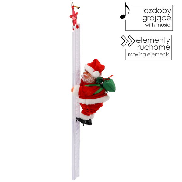 SANTA CLAUS CLIMBING THE LADDER 20,5 CM