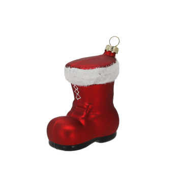 GLASS ORNAMENT - MATTE SANTA'S BOOT 7.7 X 4.8 X 9.2 CM