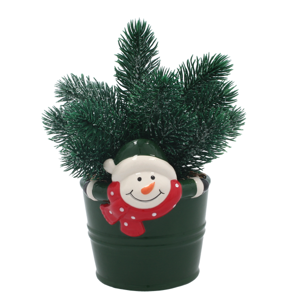 ARTIFICIAL PLANT IN DECORATIVE CERAMIC POT 10 x 17.5 CM MIXED DESIGNS