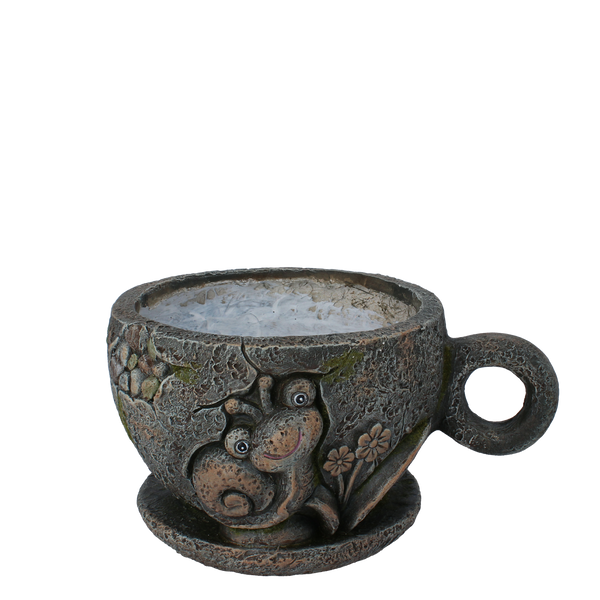 Vază de grădină - ceașcă cu melc 28 x 23 x 15 CM *7645