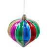 SET OF 3 CHRISTMAS ORNAMENTS - COLORFUL RIBBONS 8CM pack=12sets