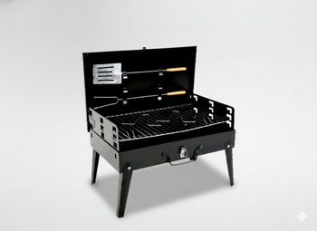 FOLDABLE TRAVEL GRILL SUITCASE WITH FORKS AND SHOVEL 44 X 23 X 48 CM