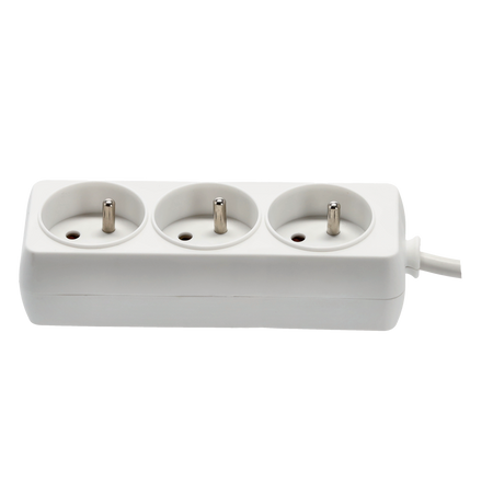 EXTENSION CORD POWER STRIP 3 SOCKETS 1.5M WHITE