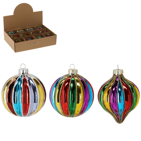 GLASS ORNAMENT BALL DIA 8CM