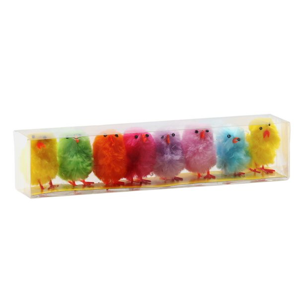 KPL. 8 DECORAȚIUNI DE PAȘTE - PUI MIX DE CULORI *9366