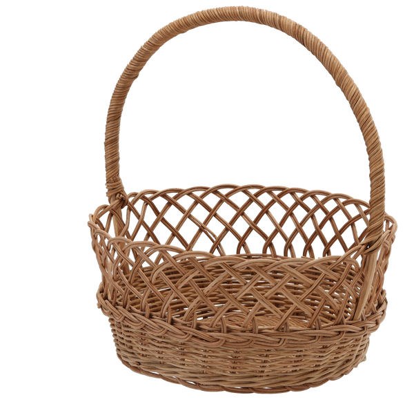 KOSZYK RATTANOWY Z UCHWYTEM OWALNY 29 x 25 x H:13/30 CM *4200