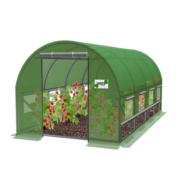 TUNEL OGRODOWY FOLIOWY 4 SEGMENTOWY 4.5 x 2 x 2 M ZIELONY Z OPCJĄ DODATKOWEJ WENTYLACJI