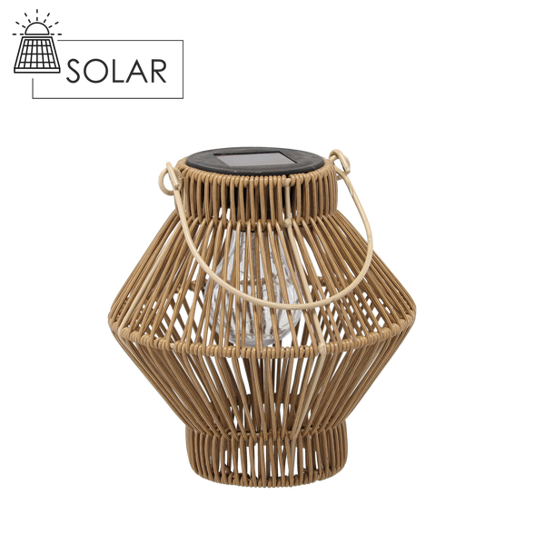 SOLAR LANTERN BROWN 19 CM LED