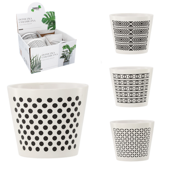 POTS CERAMIC 12,5 x 12,5 x 10,5cm MIX MODELE disp.4buc. *6365