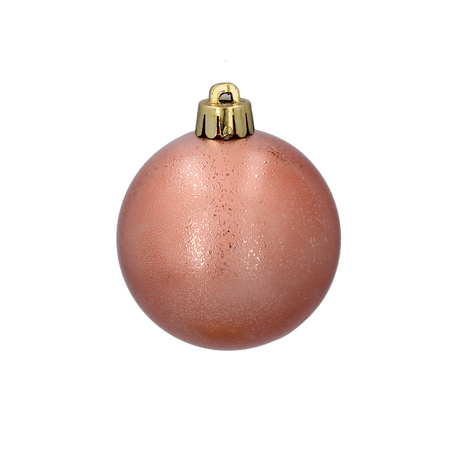 SET OF 6 BAUBLES 6 CM OLIVE/COPPER/GRAPHITE