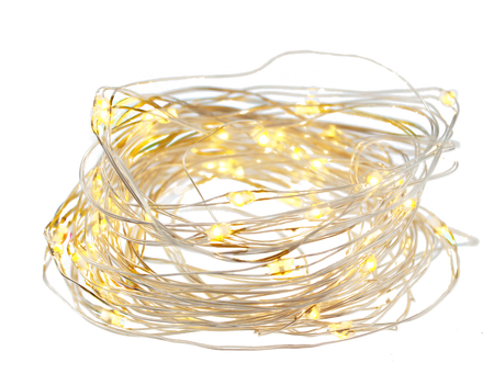 DECORATIVE LIGHT WIRE WITH 60 LED LIGHTS BATTERY-POWERED