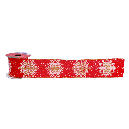 ŚWIĄTECZNA WSTĄŻKA DEKORACYJNA 6,3CM X 2,7M ŚNIEŻKA MIX KOLORÓW opak=16szt. *2251