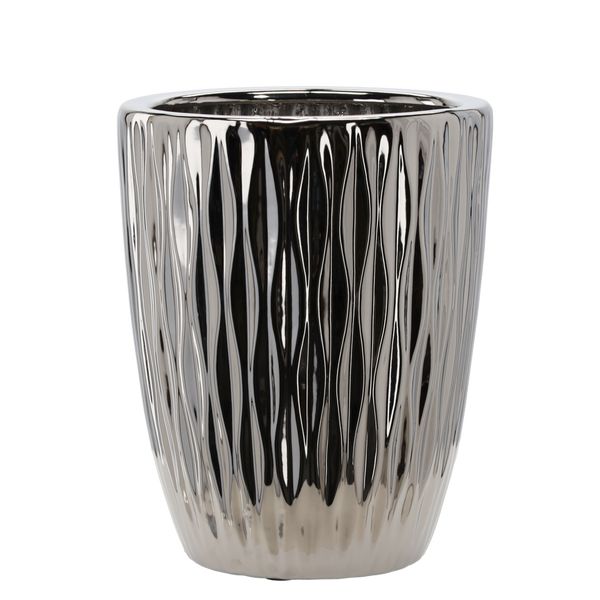 VAS CERAMIC PENTRU GHIVECE 37 x 37 x 46 CM ARGINTIU ÎN FIECARE *0312