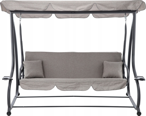GARDEN SWING 210 X 120 X 170 CM GRAY MELANGE WITH SUNBED FUNCTION
