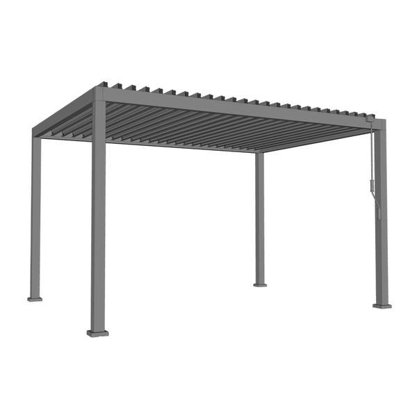 PERGOLA OGRODOWA ALUMINIOWA SZARA LED 3 x 3 x 2,5 M