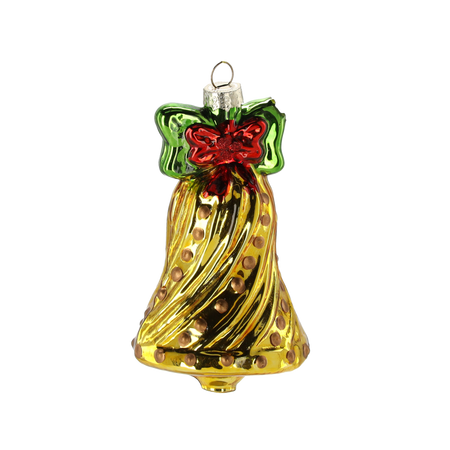BOMBOANĂ DIN STICLĂ - CLopot DE SĂRBĂTOARE 6,5 x 11,4 CM ambalaj=6buc *4945