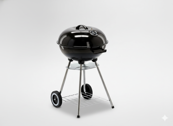 KETTLE CHARCOAL GRILL WITH LID AND WHEELS 46 x 44 x 71 CM