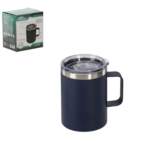 CUP TERMIC CU MÂNER 350 ML ALBASTRU *4019