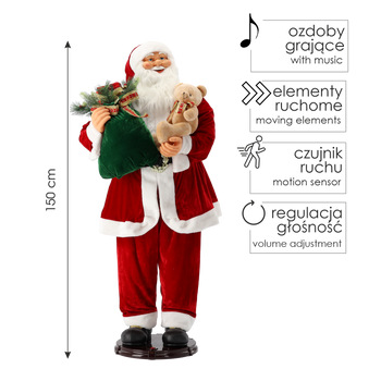 Mikuláš tancujúci s darčekmi – Melódia 150 cm*3443