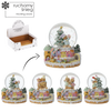 Vianočná snehová guľa - perníkové mestečko 5 x 5 x 7,5 CM MIX VZOROV disp=12ks *5706