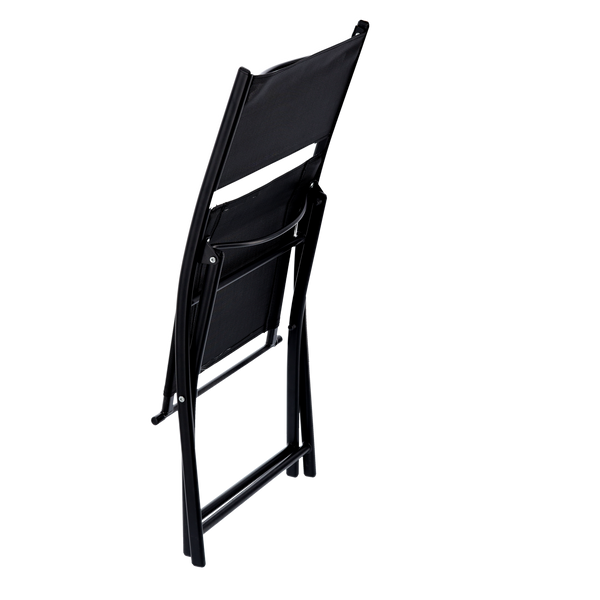 BALCONY FURNITURE SET - HALF TABLE + 2 FOLDING CHAIRS - BLACK *7132