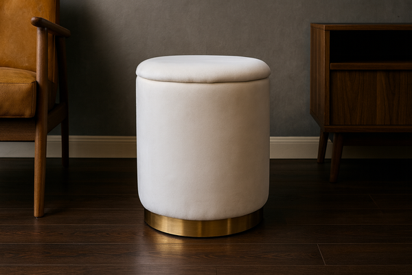ROUND POUF 28 X 42 CM CREAM