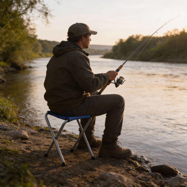SCaUNDA PENTRU TURIȘTI/PEȘTARI FOLDABILĂ 28x32x35 CM VERDE/ALBASTRU/ALB *3255