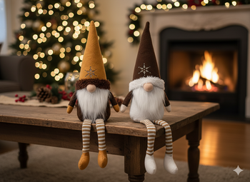 CHRISTMAS GNOME 40 CM WITH HANGING LEGS MIXED COLORS