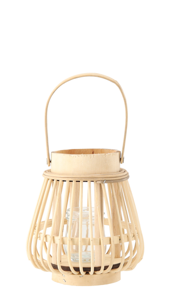 LAMPION DREWNIANY 14 x 17 CM - NATURALNY *8581