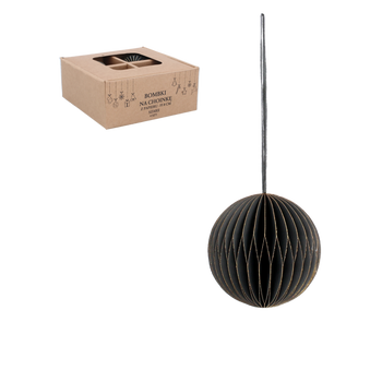 KPL. 4 BOMBEK NA CHOINKĘ Z PAPIERU FI 8 CM SZARE opak=6kpl *2013