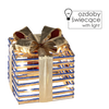 CHRISTMAS DECORATION - GIFT WITH BOW BLUE 20 CM LED