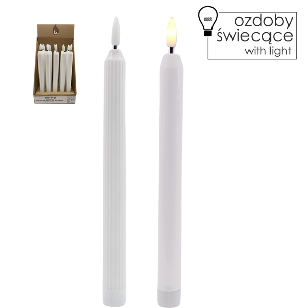 LAMPĂ LED PE BATERII ALBĂ 22,5 CM MIX DE MODELE disp=20buc *0382