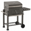 LARGE CHARCOAL GARDEN GRILL WITH LID, CAST IRON GRATE AND CASTORS 114,5 x 60 x 108 CM
