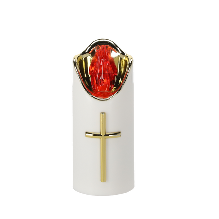 LED SVIECA RICO 12,5CM S BATÉRIAMI BIELA+ZLATÁ ČERVENÝ PLAMEŇ*7866