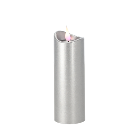 LED SVÍCE 5CMX15CM S BATERIEMI STŘÍBRNÁ RŮŽOVÝ PLAMEN*9686
