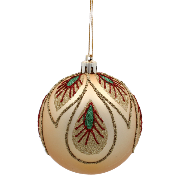 SET OF 6 CHRISTMAS BAUBLES GOLD 8 CM