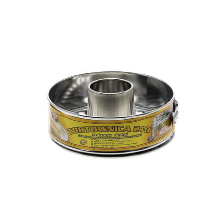 EMBOSSED CAKE TIN FI 21CM WITH TWO BOTTOMS