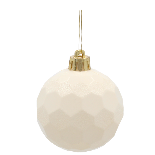 SET OF 16 ORNAMENTS 6 CM CHAMPAGNE/GRAY/WHITE