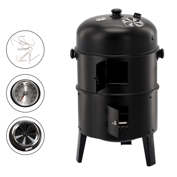 MULTIFUNCTIONAL 3 IN 1 BBQ/SMOKER/FIRE PIT 44 x 53 x 80 CM