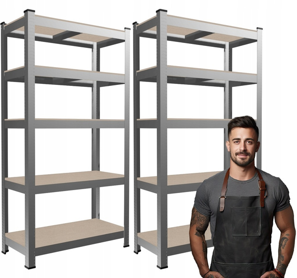 DOUĂ RAFTURI 5-LEVEL 90x30x180 CM ÎNCĂRCĂTURĂ POLICĂ: 175 KG*0885