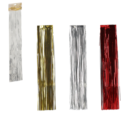 CHRISTMAS ORNAMENT - SPARKLING TINSEL 51 CM RED/GOLD/SILVER