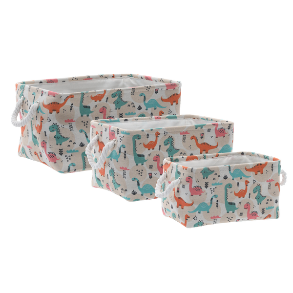 ZESTAW 3 ORGANIZERÓW PROSTOKĄTNYCH DINOZAURY