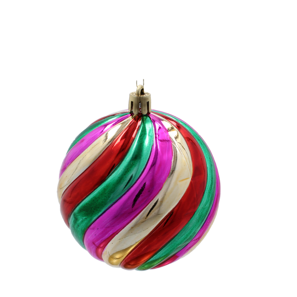 SET OF 6 CHRISTMAS TREE ORNAMENTS - MIX OF DESIGNS 8CM