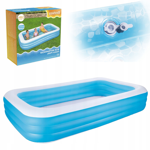 Bestway® 10' x 6' x 22"/3.05m x 1.83m x 56cm Blue Rectangular Pool