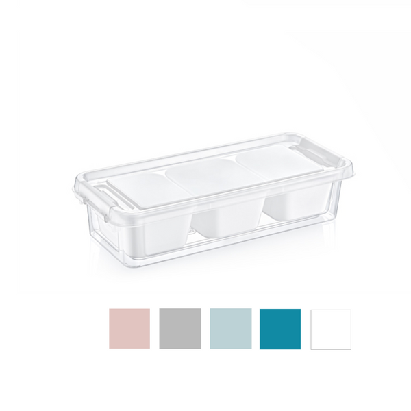 POJEMNIK PROSTOKĄTNY ORGANIZER BOX 1,2L Z 3 WKŁADAMI *6866