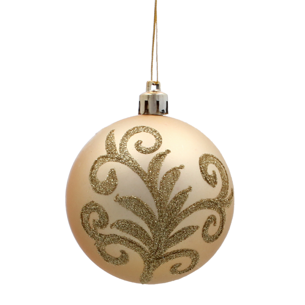 SET OF 6 CHRISTMAS BAUBLES GOLD 7 CM