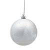 SET OF 6 CHRISTMAS BAUBLES SILVER 8 CM