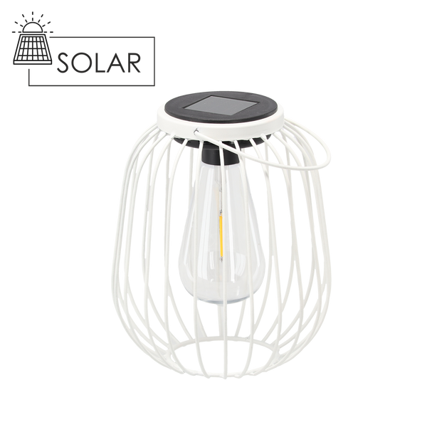 SLUNEČNÍ LAMPA METALOVÁ BÍLÁ 19 CM *8846