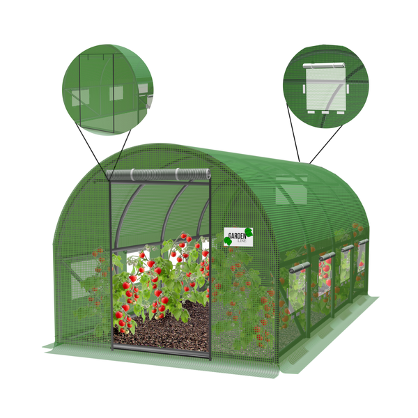 TUNEL FOLIOWY OGRODOWY 4 SEGMENTOWY ZIELONY NEW SOLUTION 4 x 2,5 x 2 M