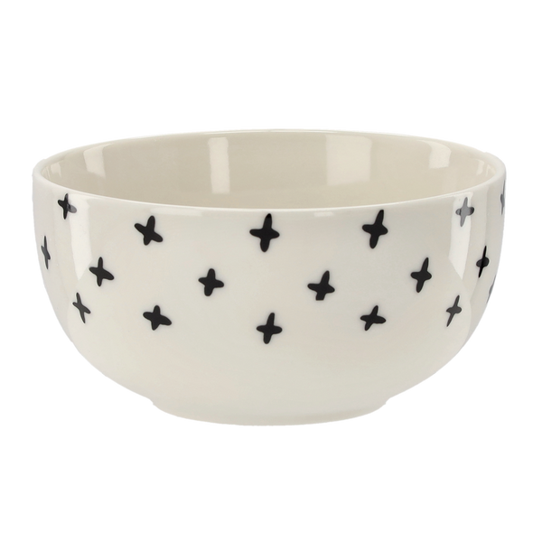 BOL DIN PORCELAN 550 ML "BLACK-WHITE" pachet=4buc *7384